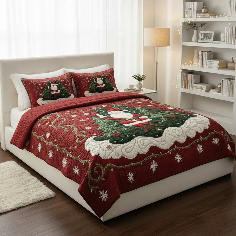 Set di biancheria da letto trapuntata in 3 pezzi - Laboratorio di Babbo Natale