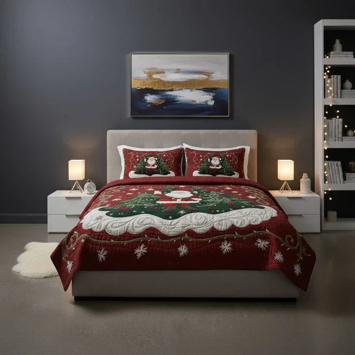 Set di biancheria da letto trapuntata in 3 pezzi - Laboratorio di Babbo Natale