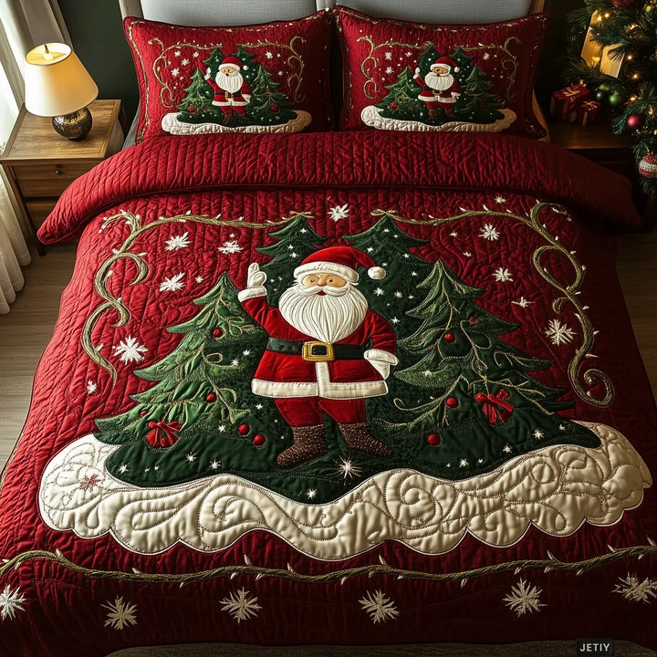 Set di biancheria da letto trapuntata in 3 pezzi - Laboratorio di Babbo Natale