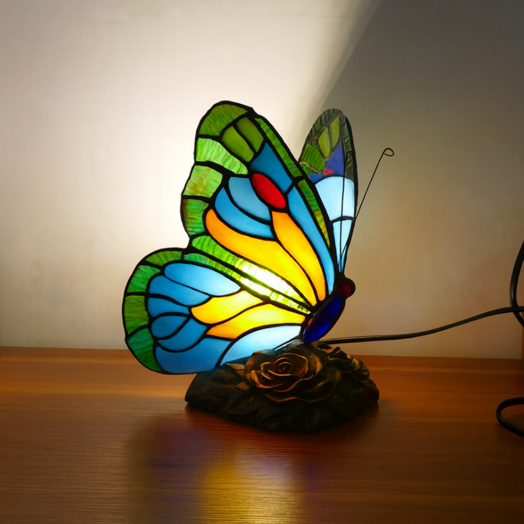 Lampada Scolpita Farfalla Blu