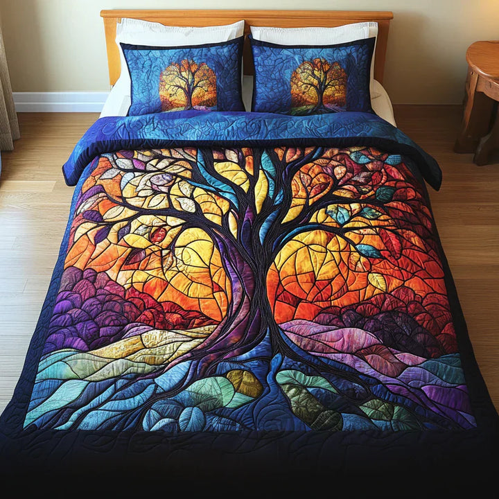 Set di biancheria da letto trapuntata in 3 pezzi - Albero della Vita