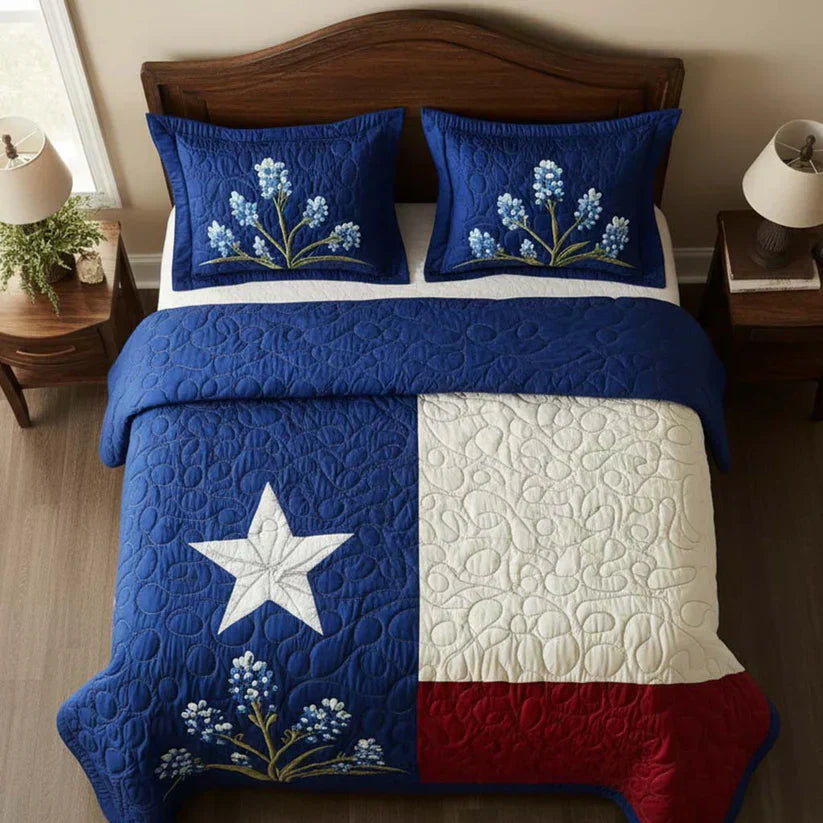 Set di biancheria da letto trapuntata in 3 pezzi - Orgoglio del Texas